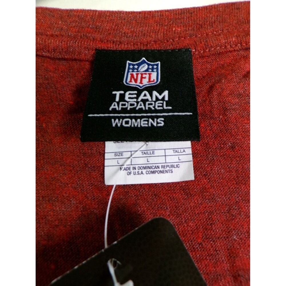 Team Apparel Women's New York Giants Scoop Neck T-Shirt L Red - Picture 3 of 4